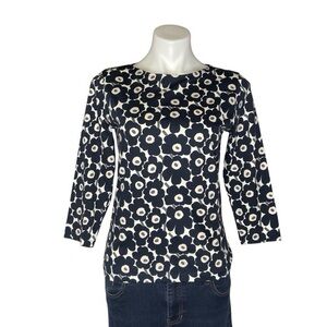 Marimekko Black and White Unikko Poppy Floral Top